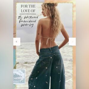NEW. Free People Westward Embroidered Jeans.